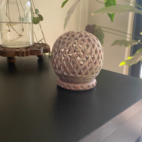 Carved Soapstone Incense Cone and Candle Burner - Picture 8 of 9